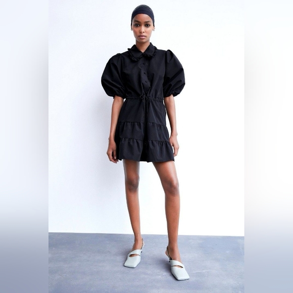 New Zara Poplin Mini Dress - 4387/263 - Picture 8 of 13